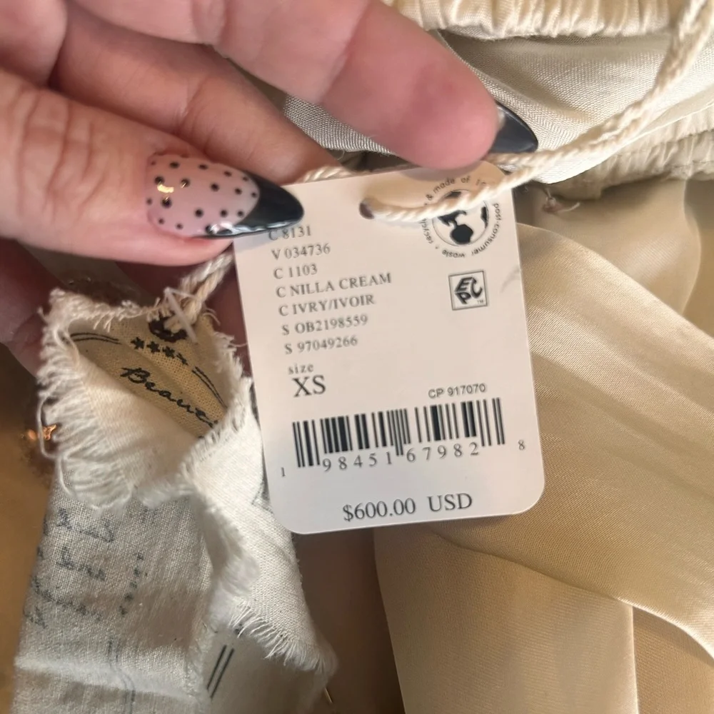 Free People Bali At Last Maxi Dress NWT Ivory Cream Beaded Embellished XS - Picture 12 of 16